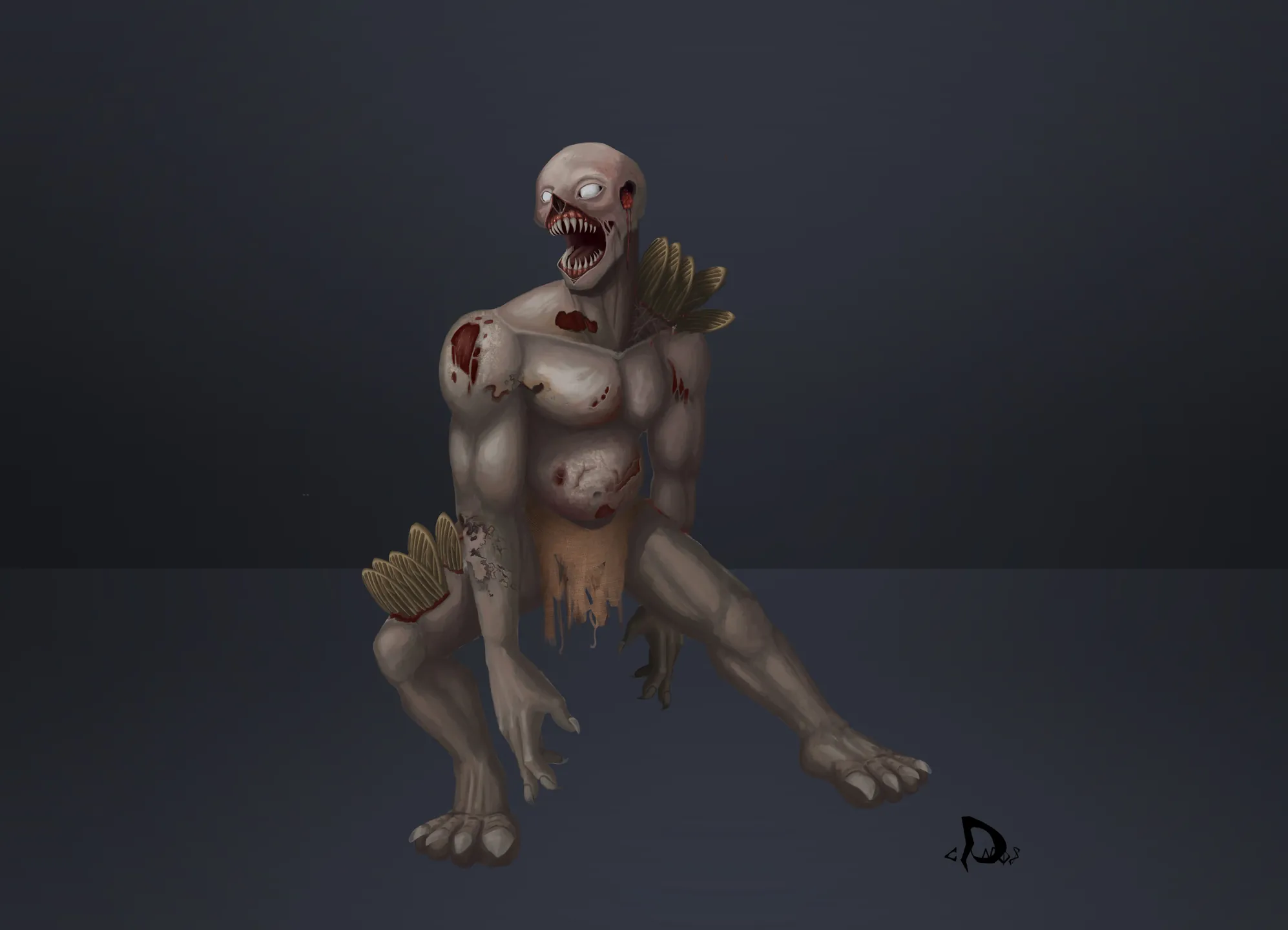 Death War Soldier — concept art de créature dark fantasy par Deanos